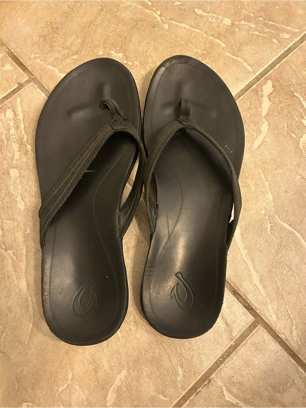 OluKai Black Women's Flip Flop Sandals